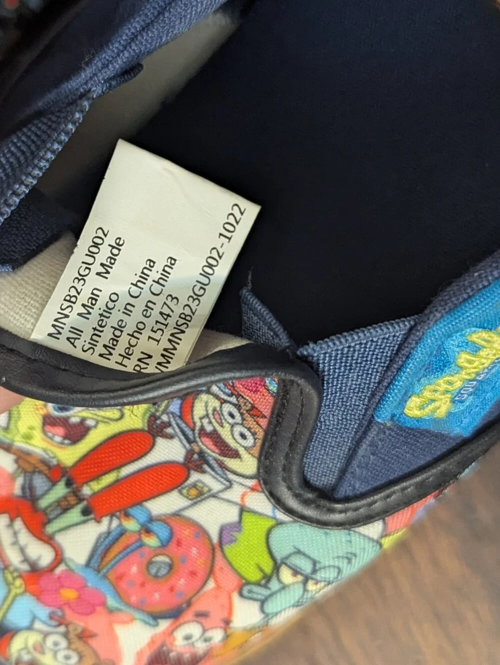 Ground Up SpongeBob Slip On Shoes Men's Size 9